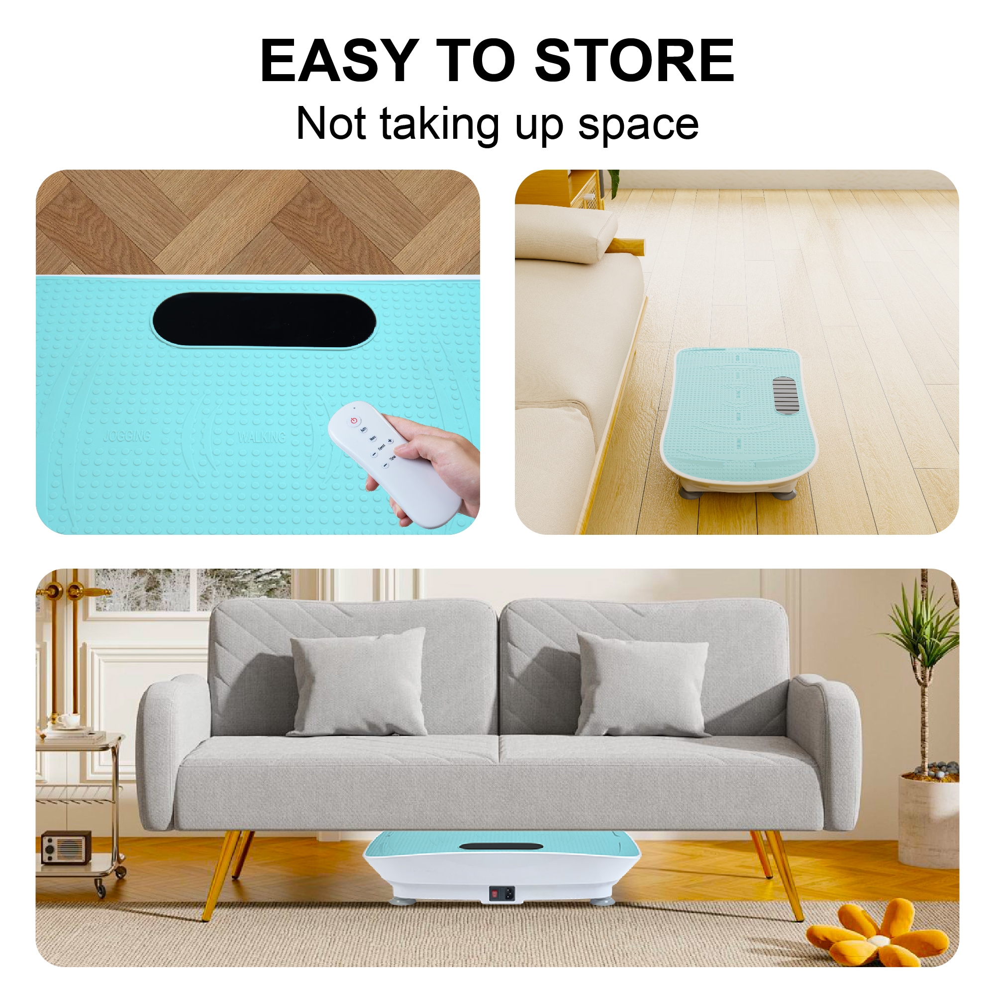 Silent Vibration Platform Crazy Fitness Massage 10-Frequency Weight Loss & Fat Burner Body Shaking Machine For Unisex Blue_voghion.com